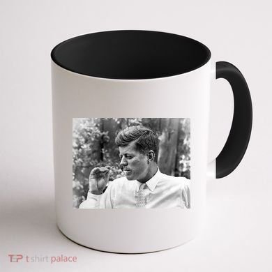 John F Kennedy Smoking Coffee Mug back