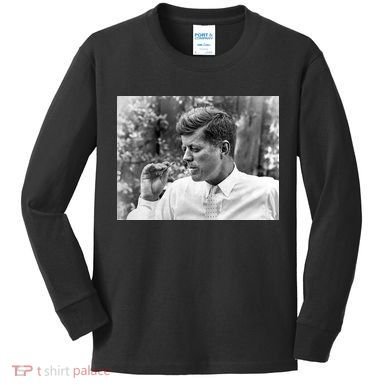 John F Kennedy Smoking Kids Long Sleeve Shirt