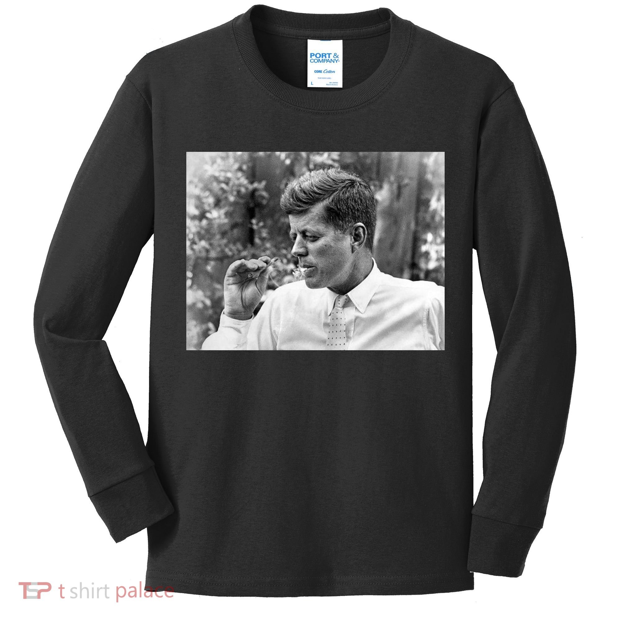 John F Kennedy Smoking Kids Long Sleeve Shirt