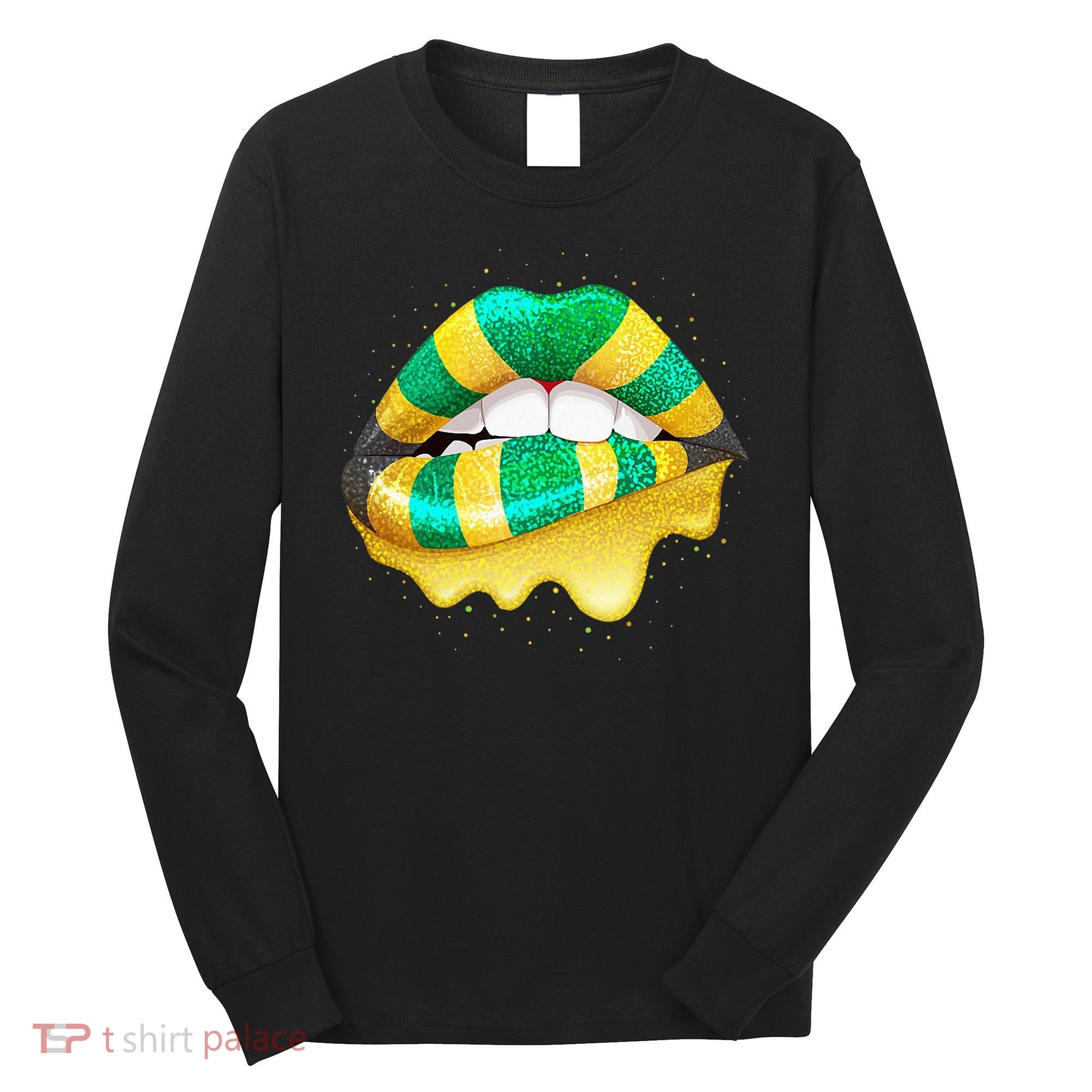 Jamaican Flag Lips Women Jamaica Long Sleeve Shirt