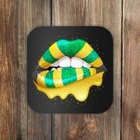 Jamaican Flag Lips Women Jamaica Coaster thumb 0