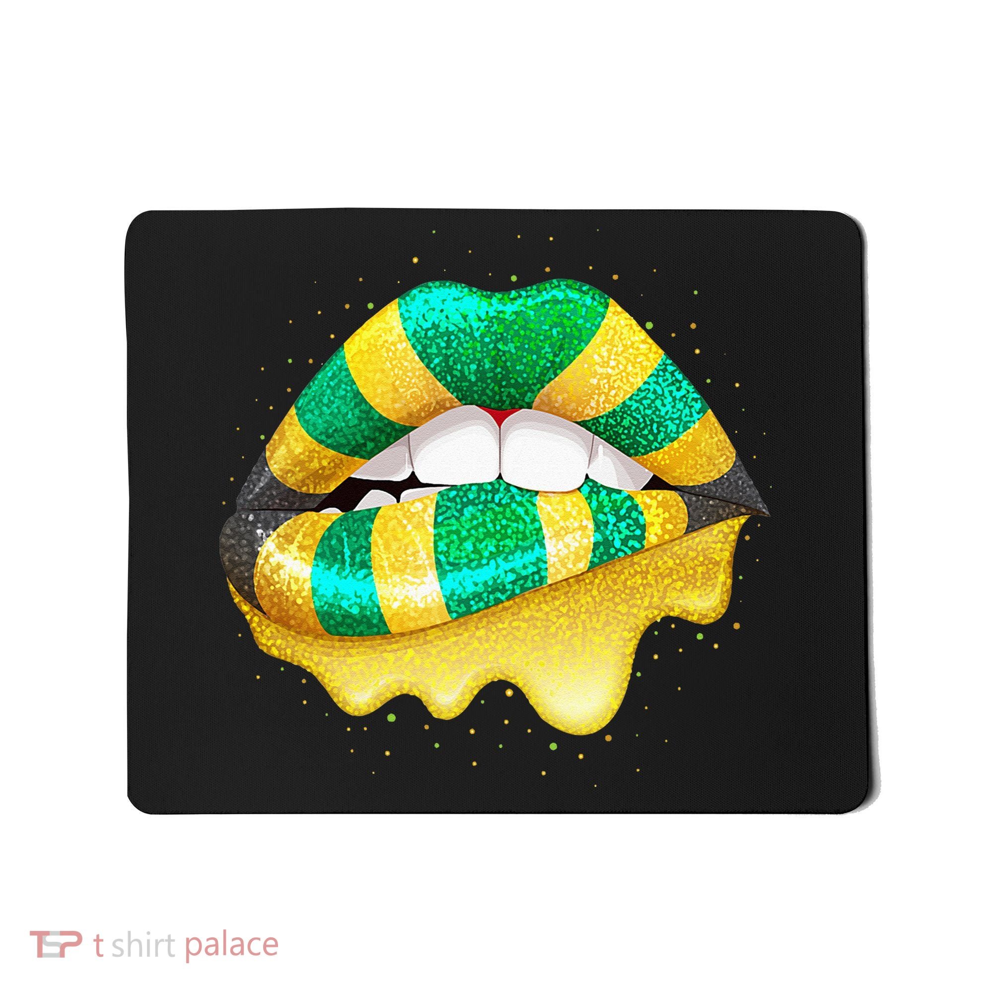 Jamaican Flag Lips Women Jamaica Mousepad