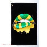 Jamaican Flag Lips Women Jamaica Golf Towel thumb 0