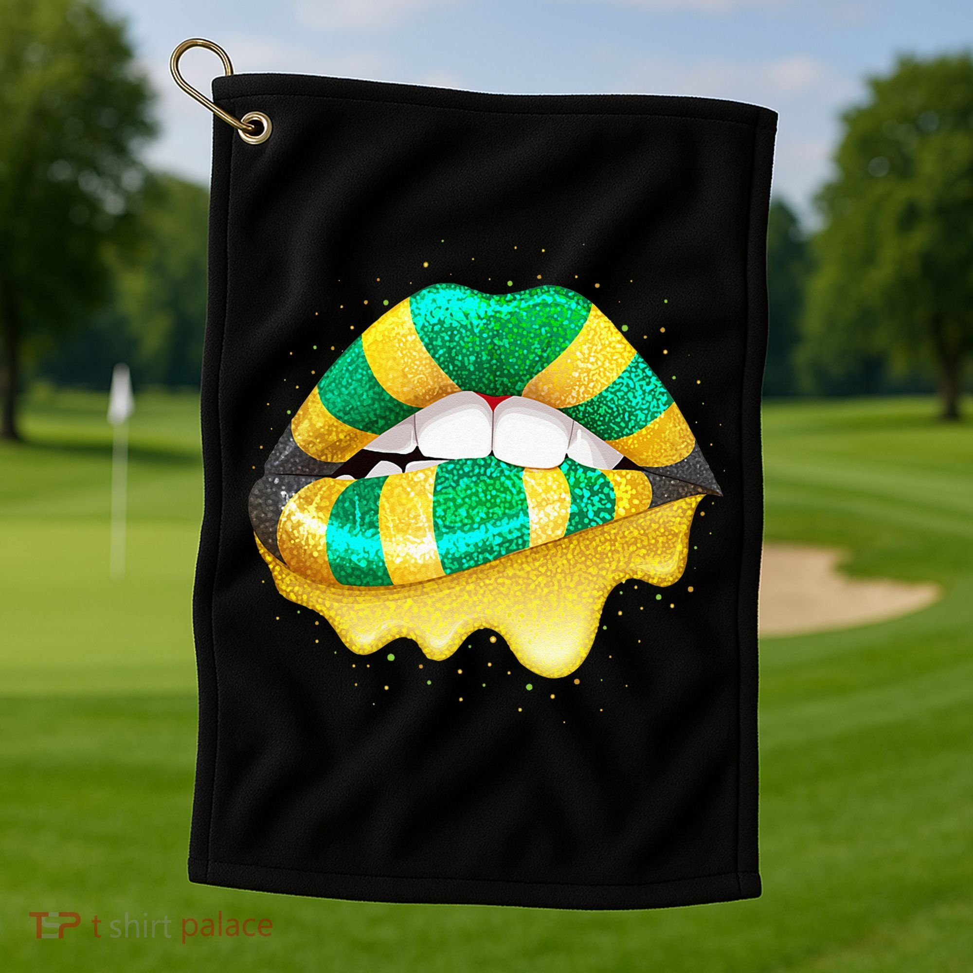 Jamaican Flag Lips Women Jamaica Golf Towel