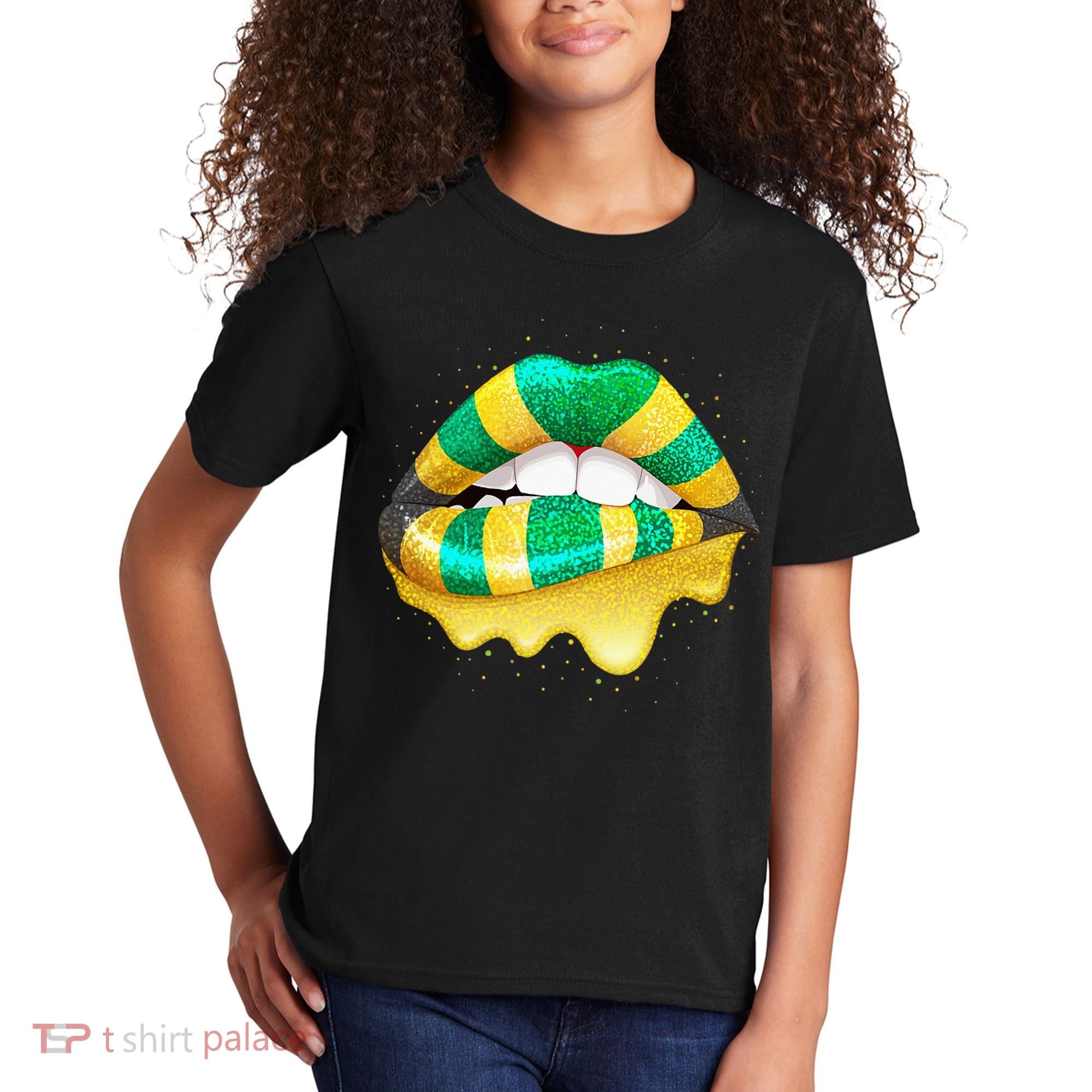 Jamaican Flag Lips Women Jamaica Kids T-Shirt