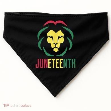 Juneteenth For Men Celebrate Juneteenth Lion USA-Made Doggie Bandana