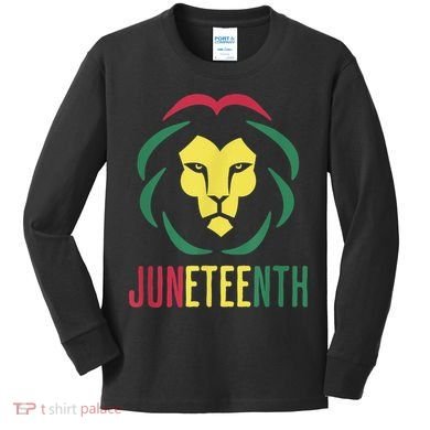 Juneteenth For Men Celebrate Juneteenth Lion Kids Long Sleeve Shirt