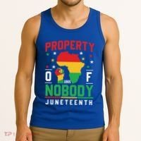 Junenth Freedom Melanin Black Property Of Nobody Cute Gift Tank Top thumb 3