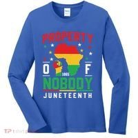 Junenth Freedom Melanin Black Property Of Nobody Cute Gift Women's Long Sleeve Shirt thumb 0