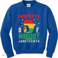 Junenth Freedom Melanin Black Property Of Nobody Cute Gift Kids Sweatshirt thumb 0