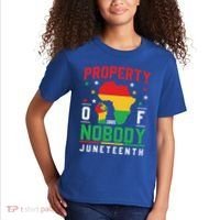 Junenth Freedom Melanin Black Property Of Nobody Cute Gift Kids T-Shirt thumb 2