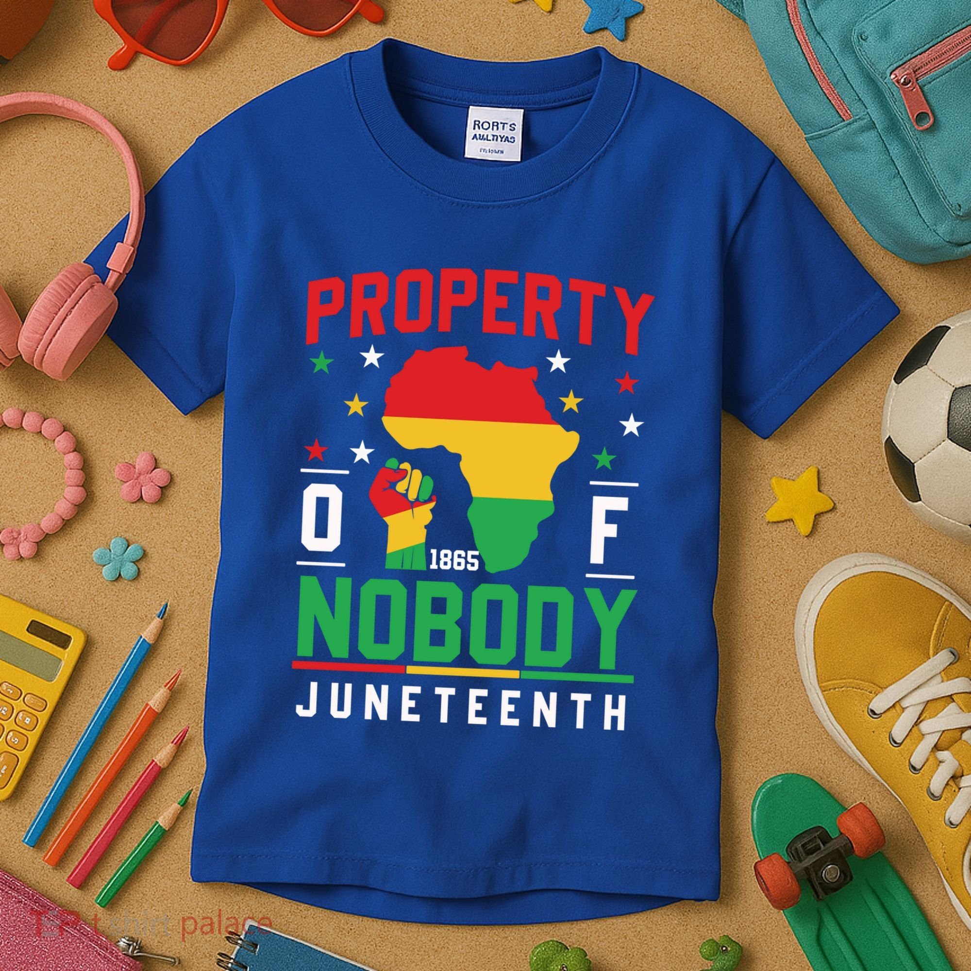 Junenth Freedom Melanin Black Property Of Nobody Cute Gift Kids T-Shirt