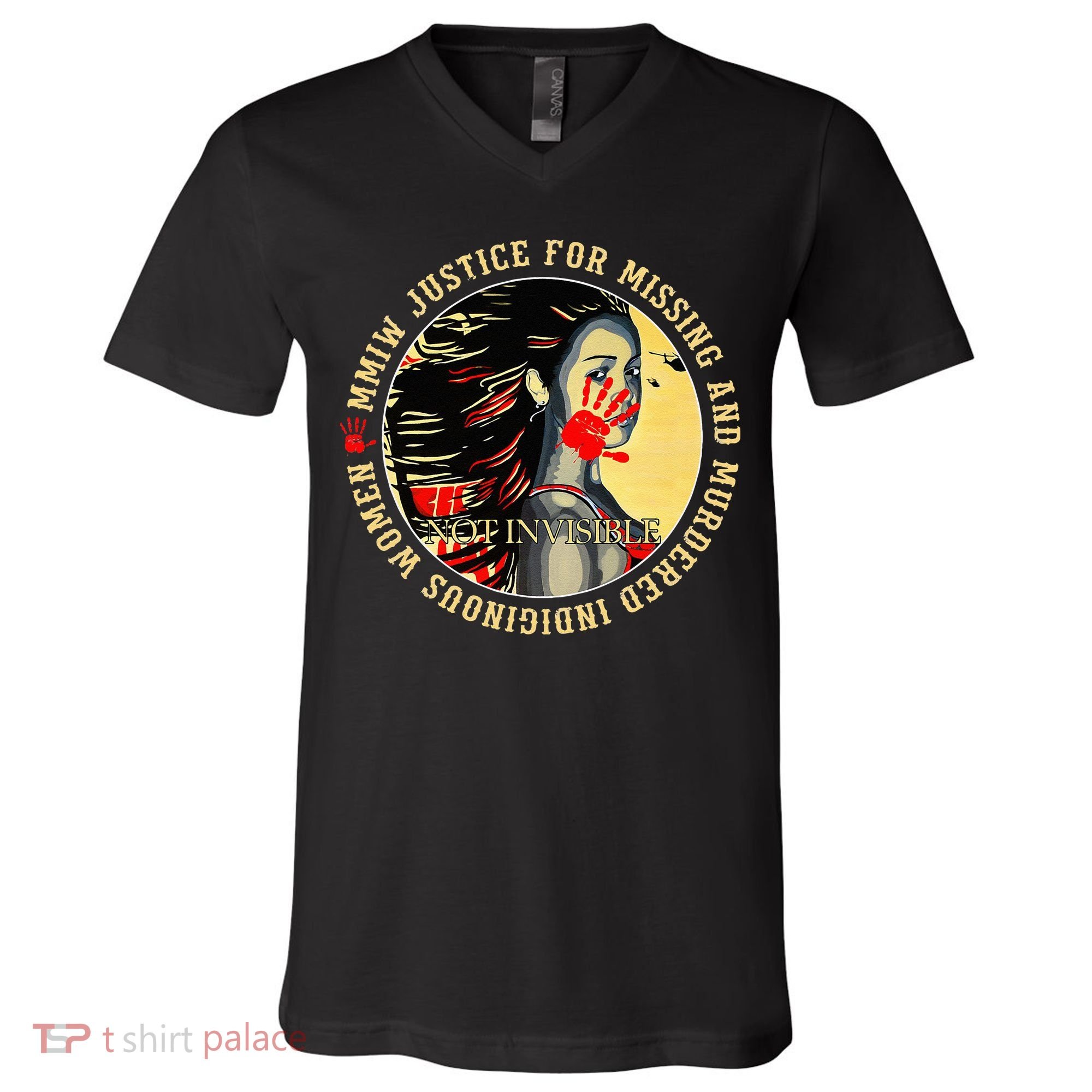 Justice For MMIW Missing Murdered Indigenous Resilient Women V-Neck T-Shirt