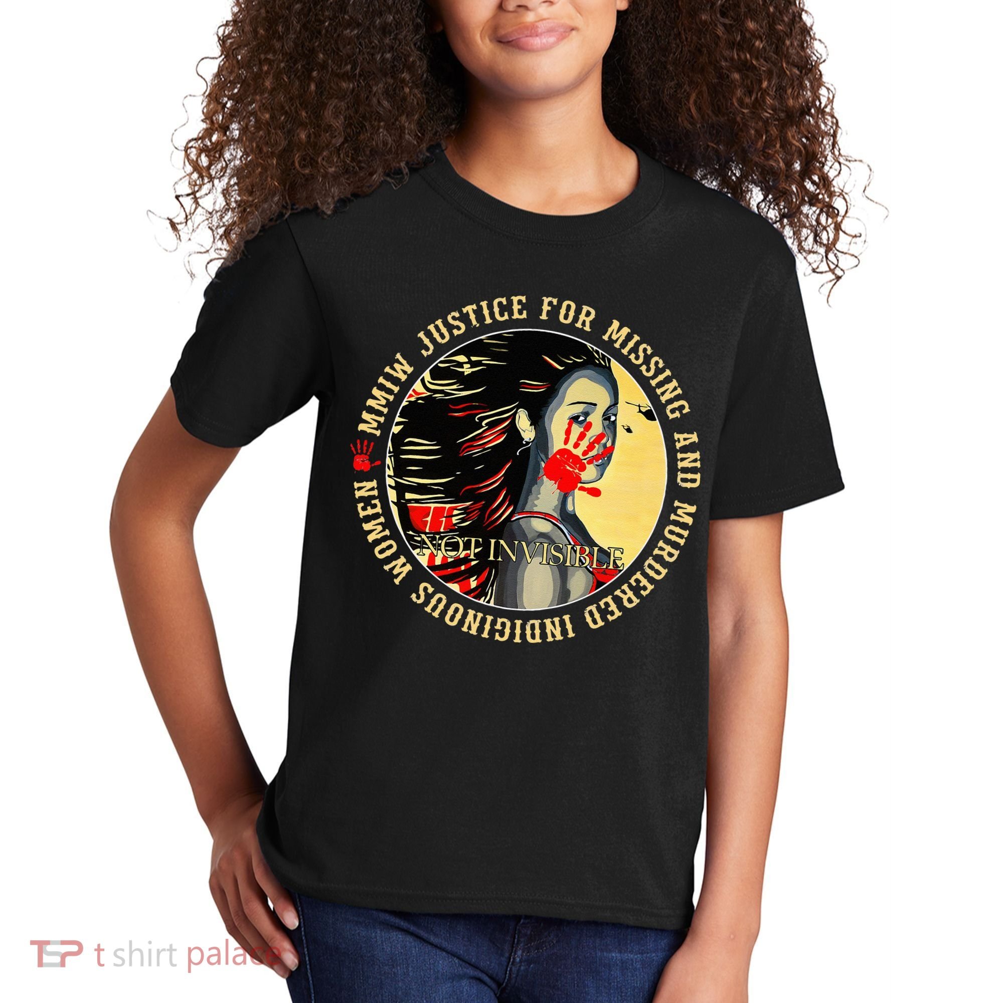 Justice For MMIW Missing Murdered Indigenous Resilient Women Kids T-Shirt
