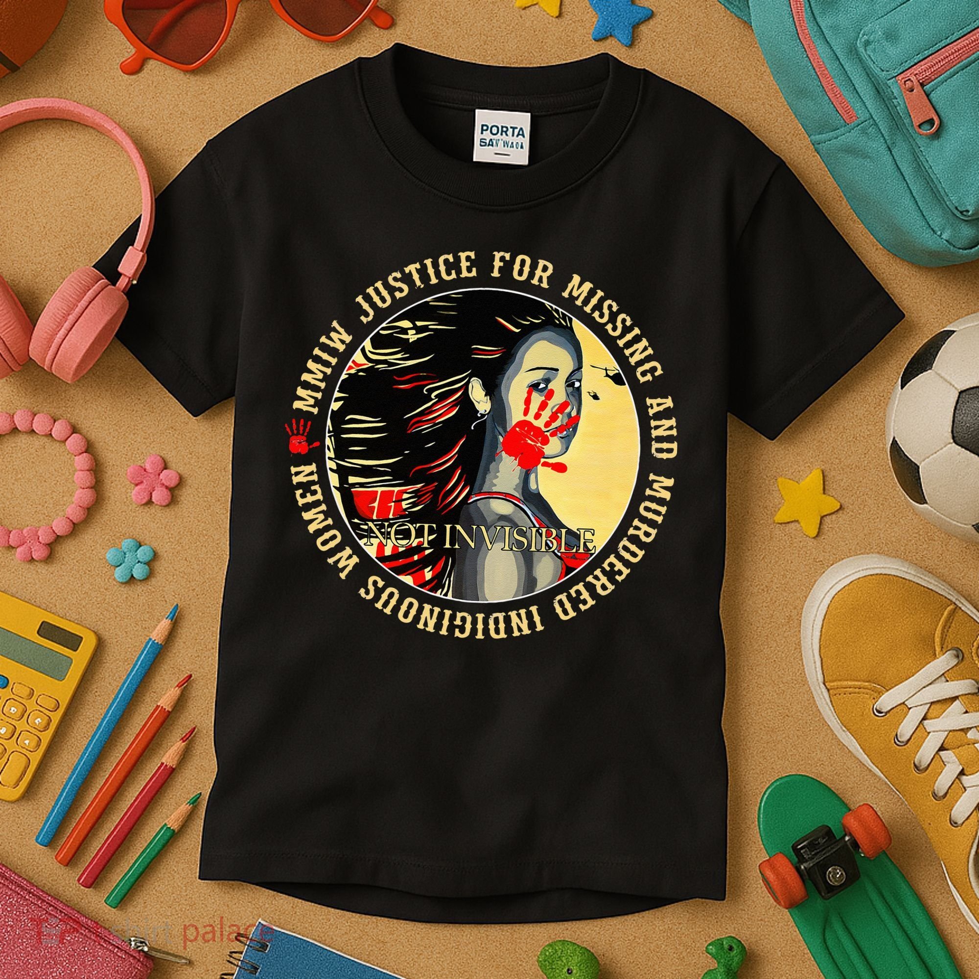 Justice For MMIW Missing Murdered Indigenous Resilient Women Kids T-Shirt