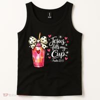 Jesus Fills My Cup Valentine Jesus Loves Me Tank Top thumb 2
