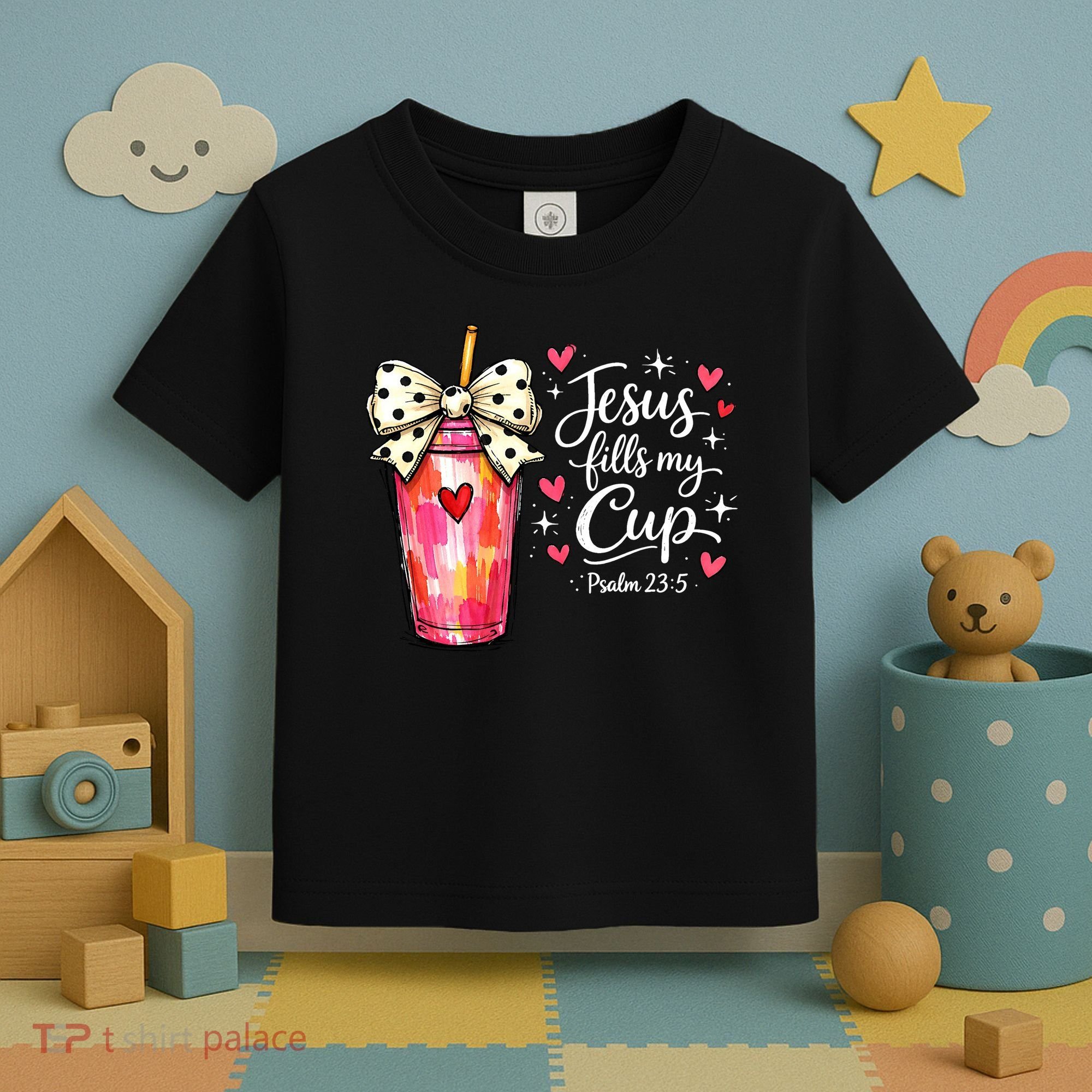 Jesus Fills My Cup Valentine Jesus Loves Me Toddler T-Shirt