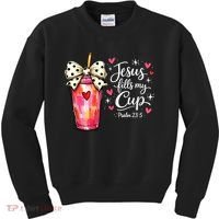 Jesus Fills My Cup Valentine Jesus Loves Me Kids Sweatshirt thumb 0