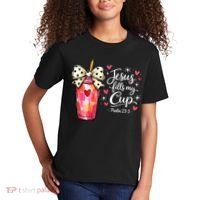Jesus Fills My Cup Valentine Jesus Loves Me Kids T-Shirt thumb 2