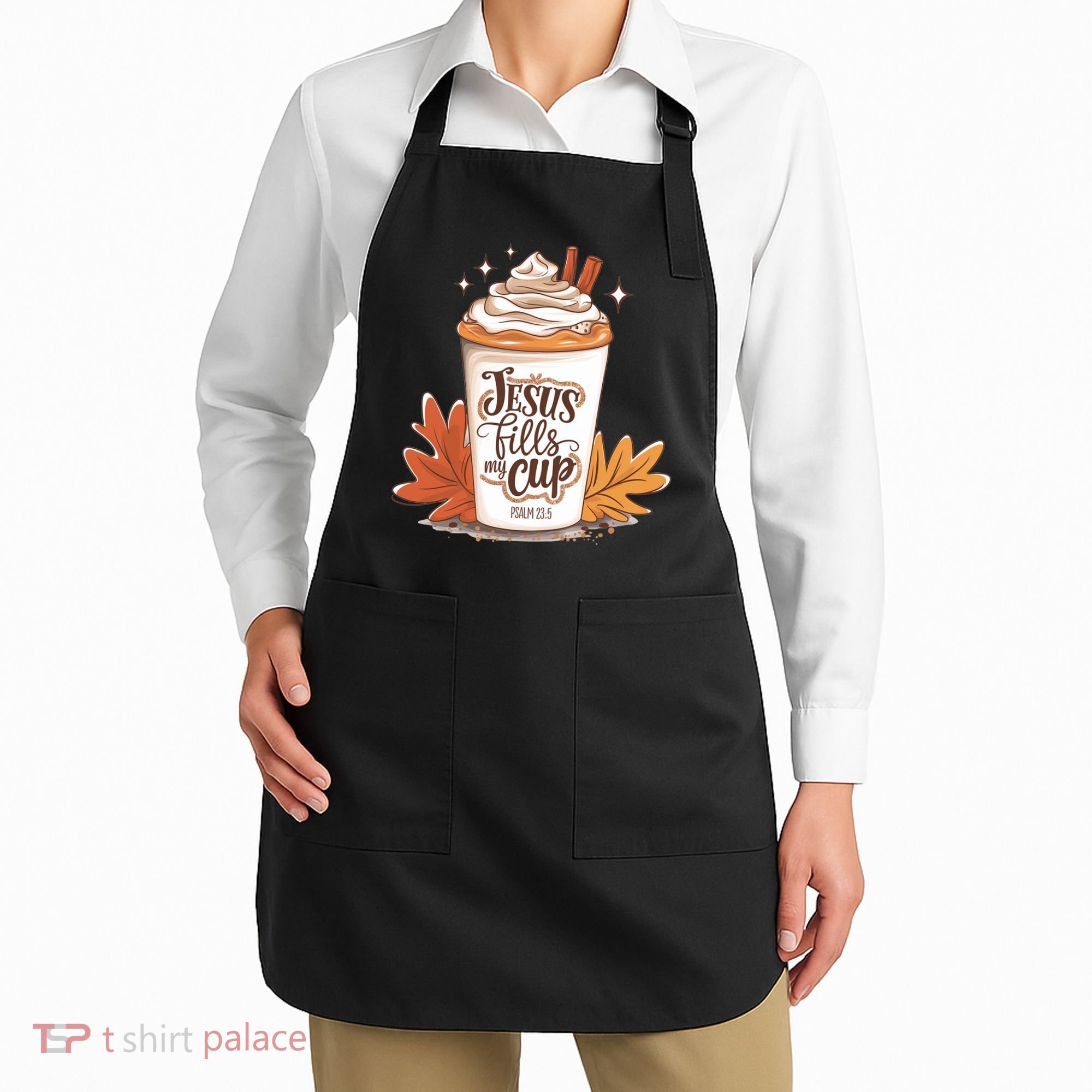 Jesus Fills My Cup Autumn Christian Apron