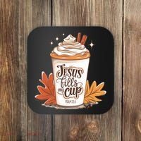 Jesus Fills My Cup Autumn Christian Coaster thumb 0