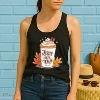 Jesus Fills My Cup Autumn Christian Women's Tank Top thumb 2