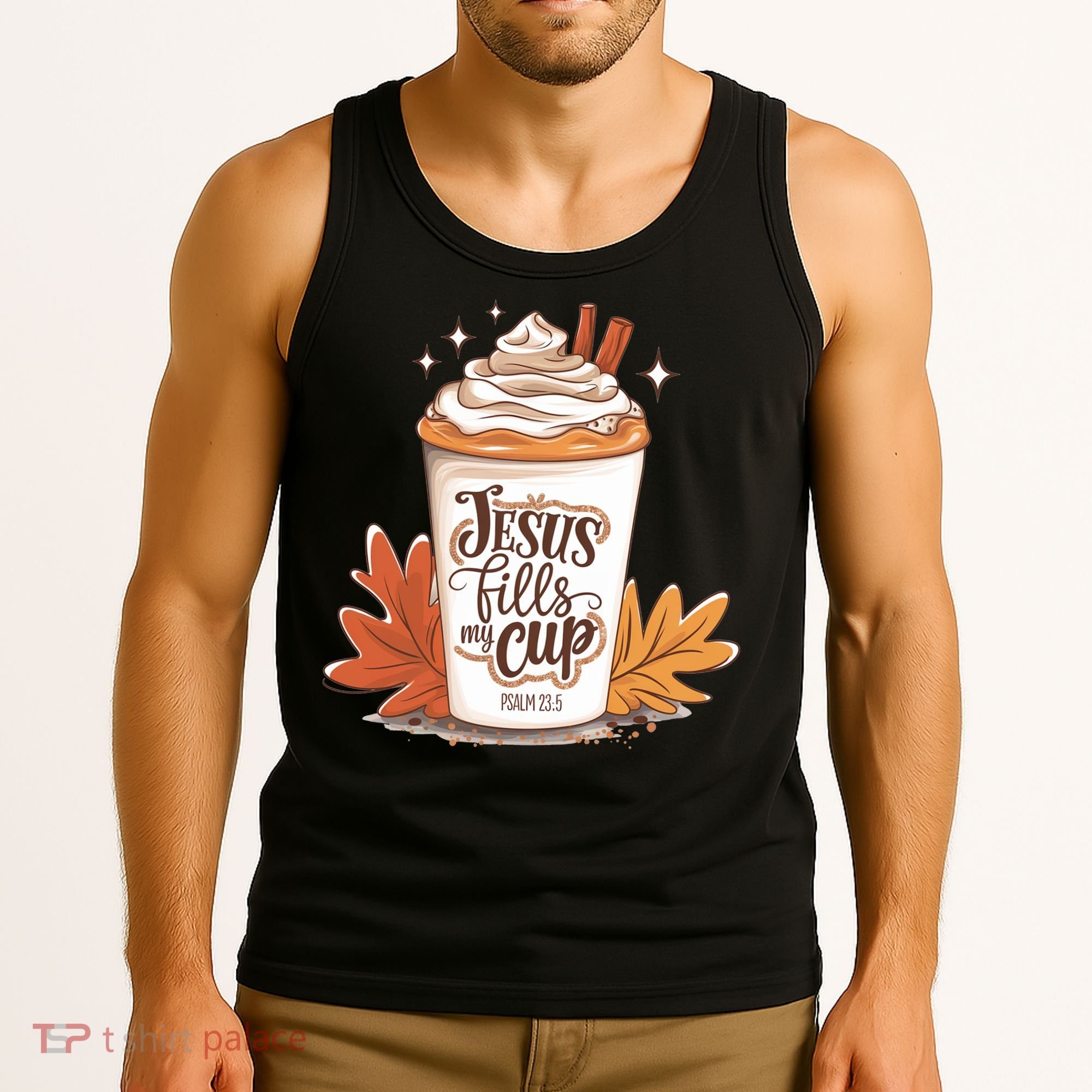 Jesus Fills My Cup Autumn Christian Tank Top