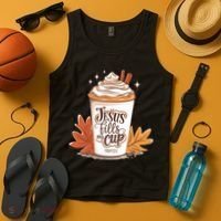 Jesus Fills My Cup Autumn Christian Tank Top thumb 4