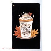 Jesus Fills My Cup Autumn Christian Golf Towel thumb 0