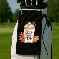 Jesus Fills My Cup Autumn Christian Golf Towel thumb 2
