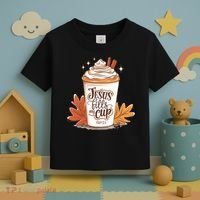 Jesus Fills My Cup Autumn Christian Toddler T-Shirt thumb 3