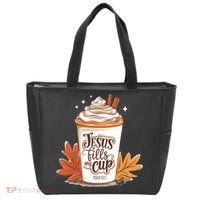 Jesus Fills My Cup Autumn Christian Tote Bag thumb 0