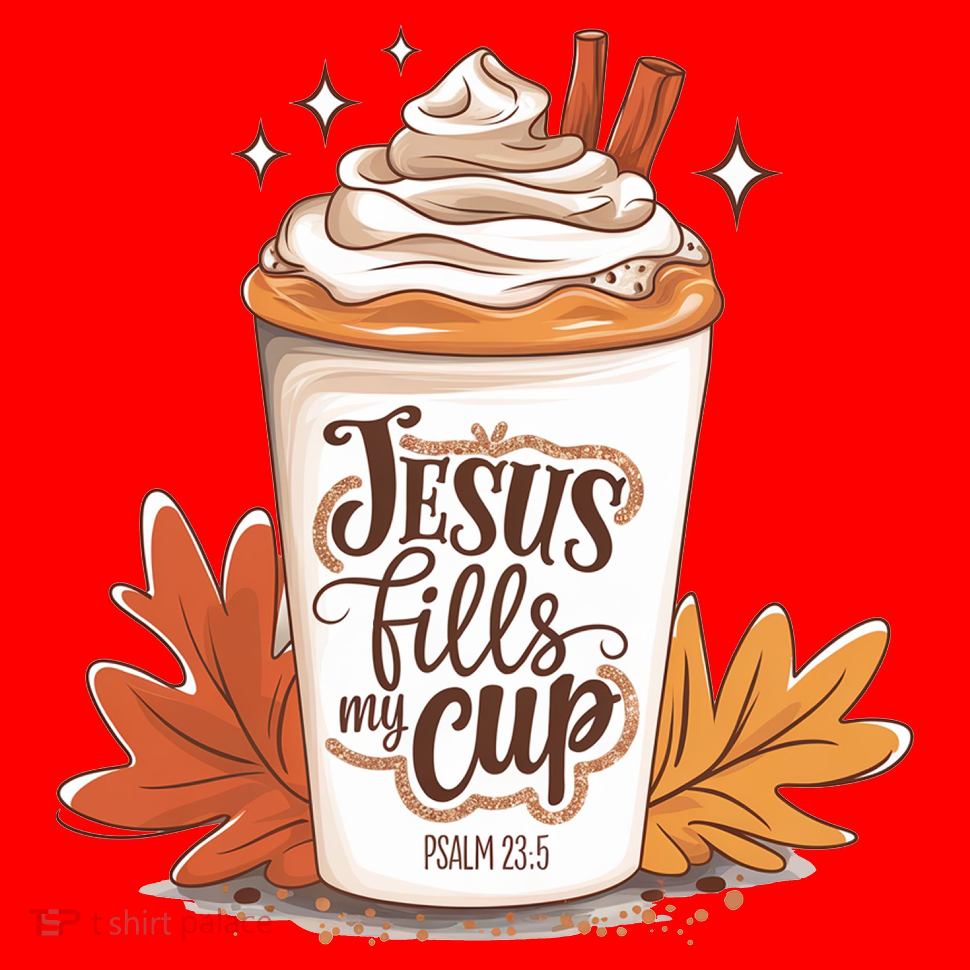 Jesus Fills My Cup Autumn Christian Santa Hat