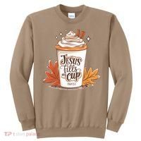 Jesus Fills My Cup Autumn Christian Sweatshirt thumb 0
