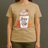 Jesus Fills My Cup Autumn Christian T-Shirt thumb 4