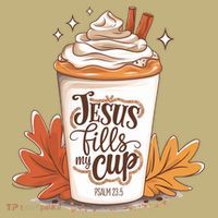 Jesus Fills My Cup Autumn Christian Mousepad thumb 1