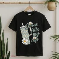 Jesus Fills My Cup Psalm 23 5 Flower Tumbler T-Shirt thumb 2