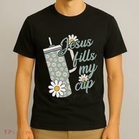 Jesus Fills My Cup Psalm 23 5 Flower Tumbler T-Shirt thumb 3