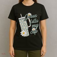 Jesus Fills My Cup Psalm 23 5 Flower Tumbler T-Shirt thumb 4