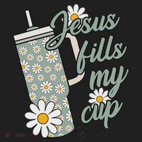 Jesus Fills My Cup Psalm 23 5 Flower Tumbler Beanie thumb 2