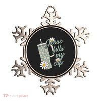 Jesus Fills My Cup Psalm 23 5 Flower Tumbler Ornament thumb 0