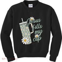 Jesus Fills My Cup Psalm 23 5 Flower Tumbler Kids Sweatshirt thumb 0