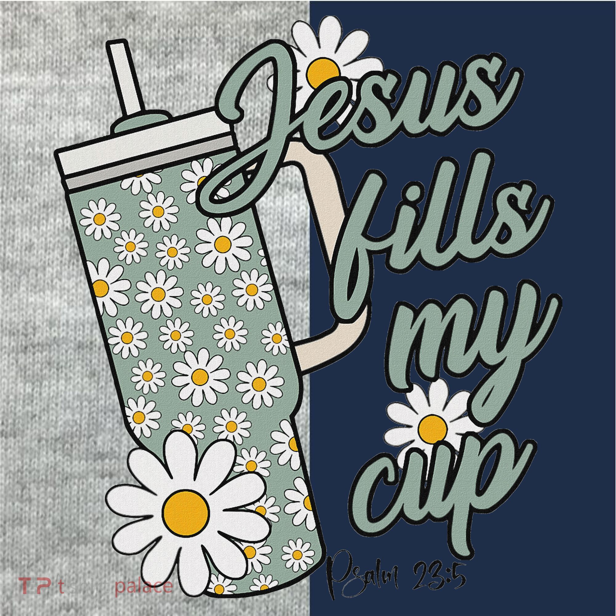 Jesus Fills My Cup Psalm 23 5 Flower Tumbler Kids Colorblock Raglan Jersey