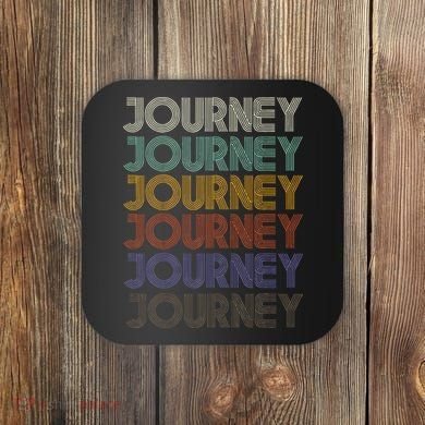 JOURNEY First Name Retro Vintage 90s Stylet Coaster