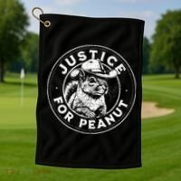 Justice For Peanut The Squirrel P’Nut Pnut Peanut Squirrel Golf Towel thumb 1