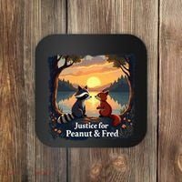 Justice For Peanut And Fred Peanut Squirrel Fred Raccoon Coaster thumb 0