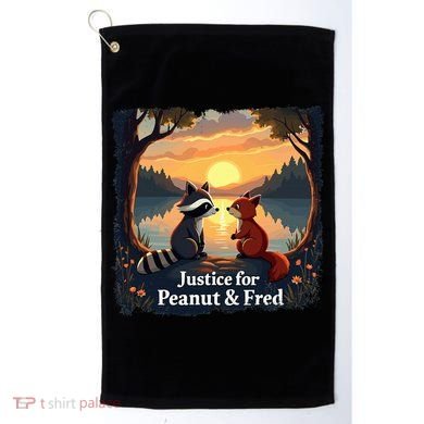 Justice For Peanut And Fred Peanut Squirrel Fred Raccoon Golf Towel