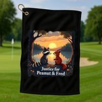 Justice For Peanut And Fred Peanut Squirrel Fred Raccoon Golf Towel thumb 1