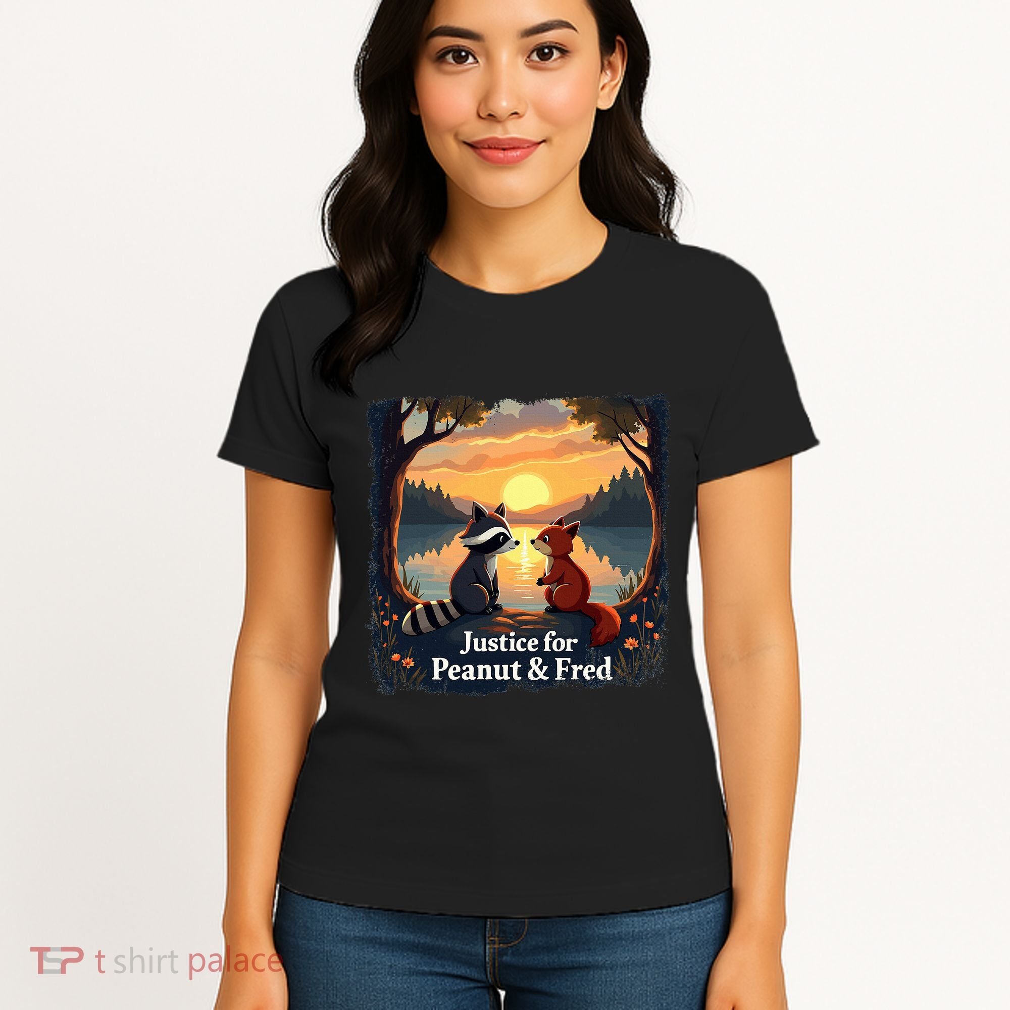 Justice For Peanut And Fred Peanut Squirrel Fred Raccoon Women's T-Shirt