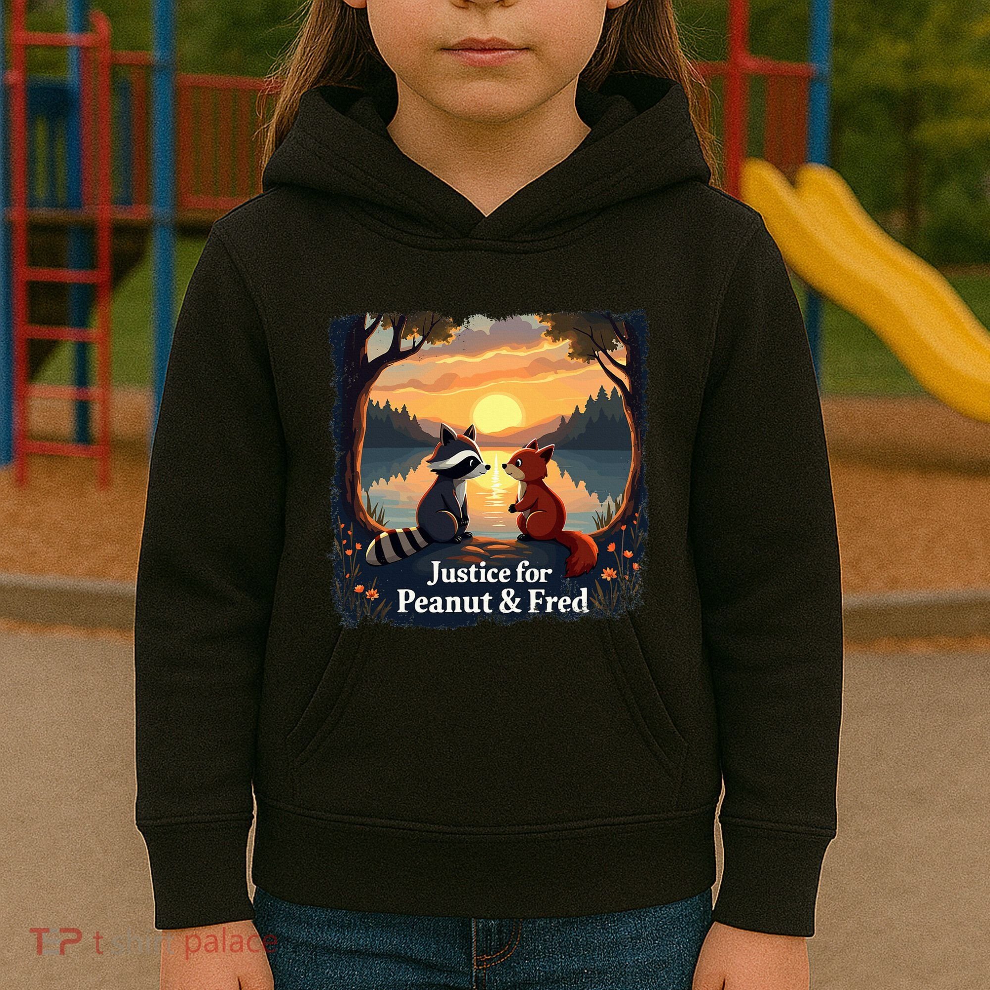 Justice For Peanut And Fred Peanut Squirrel Fred Raccoon Kids Hoodie